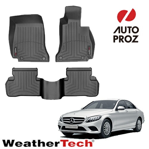 フロアマット メルセデスベンツ Cクラス W205 セダン 2014-2021年 右ハンドル用 2列セット フロアライナー ブラック WeatherTech 正規品