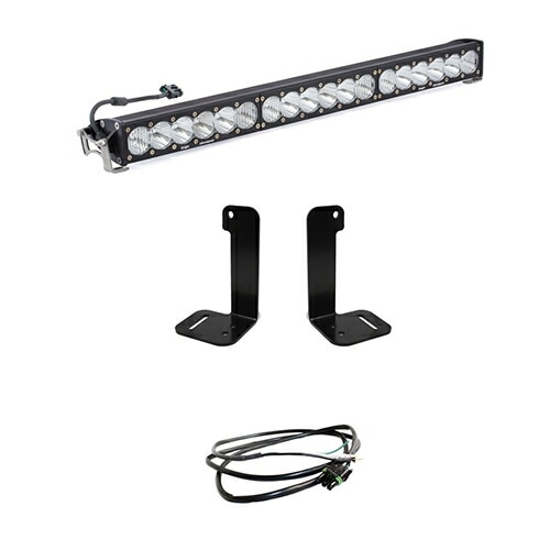 フロントバンパーマウント LED バーライト JLラングラー JTグラディエーター アップフィッタースイッチ付車両 OnX6 30インチ ライトバー BajaDesigns 正規品