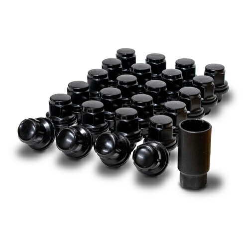 ロックナットソケット付き 4個 ラグナット 20個 セット M12×1.5 ブラック トヨタ 150系プラド FJクルーザー 215サーフに適合