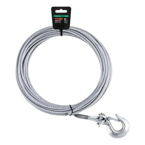 ウインチケーブル スナップフック付 スチール 約15m 耐荷重5600ポンド CURT カート 正規品