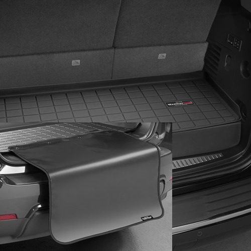 ラゲッジマット トランクマット メルセデスベンツ EQS SUV 2022-2024年式 3列目以降 バンパープロテクター付き カーゴトレー ブラック WeatherTech ウェザーテック 正規品