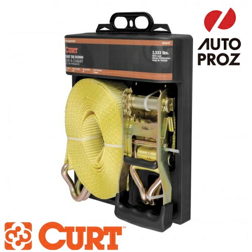 ラチェットタイダウン 8.2メートル 1本 J字フック イエロー CURT カート 正規品