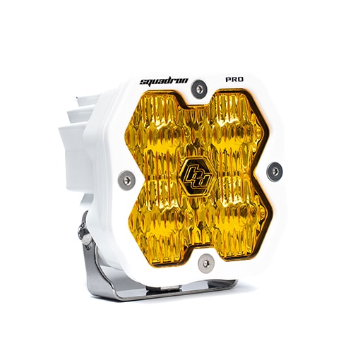 LED ワイドコーナリング ライト Squadron 2.0 Pro 1個 アンバー 本体カラー：ホワイト BajaDesigns バハデザイン 正規品
