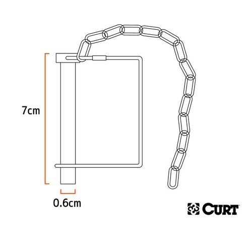 CURT 正規品 チェーン付カプラーセーフティピン 長さ2.75インチ メーカー保証付