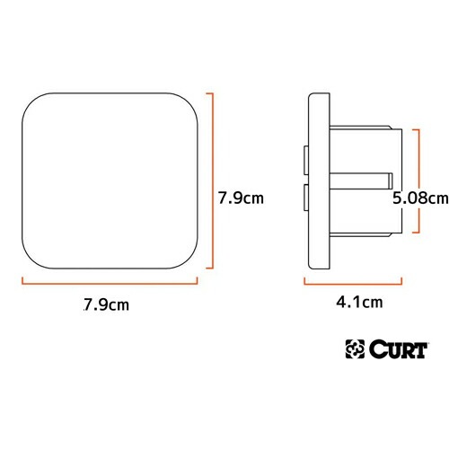 CURT 正規品 ヒッチカバー/ヒッチキャップ 2インチ角 ラバー製