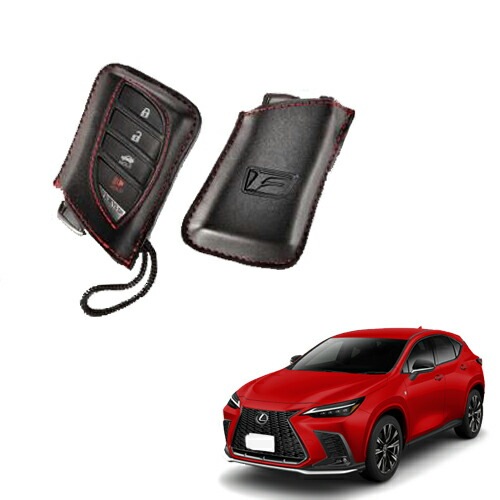 キーカバー レクサス NX 350h 2021年式以降現行 F SPORTロゴ ステッチ レッド USレクサス 純正品