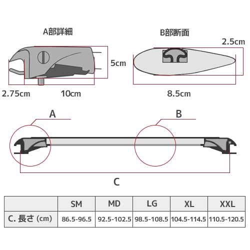 クロスバー レールバー ブラック LG XL YAKIMA ヤキマ 正規品 | クロス
