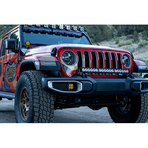 フロントバンパーマウント LED バーライト JLラングラー JTグラディエーター アップフィッタースイッチ付車両 OnX6 30インチ ライトバー BajaDesigns 正規品