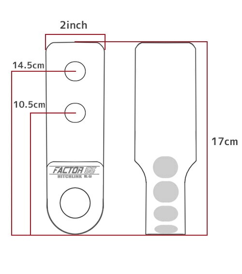 Factor 55 正規品 ヒッチリンク 2.0 2インチヒッチ用 ダークグレー