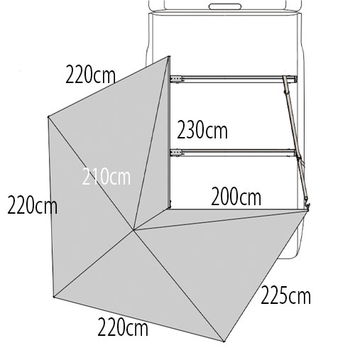 オーニングセット トヨタ ランクル250 2024年式以降現行 メジャー