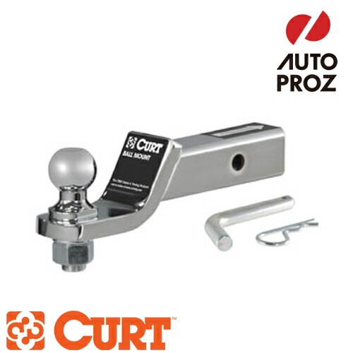 CURT 正規品 トレーラーヒッチ用 ボールマウント＋1-7/8インチヒッチボールセット 2インチ角 ヒッチピン付 2インチドロップ クロム メーカー保証付