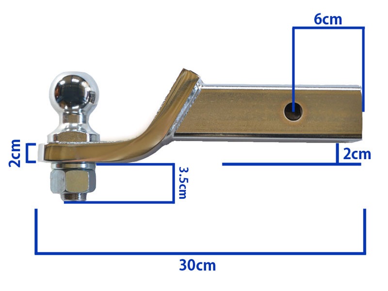 CURT 正規品 トレーラーヒッチ用 ボールマウント＋1-7/8インチヒッチボールセット 2インチ角 ヒッチピン付 2インチドロップ クロム メーカー保証付