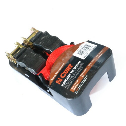 ラチェットタイダウン 3メートル 2本 レッド ベルト ストラップ ルーフキャリア ルーフラック CURT製 正規品 メーカー保証付