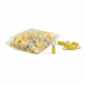 CURT 正規品 12-10ゲージ インスレートリングターミナル 1/4インチ 1セット100個 イエロー