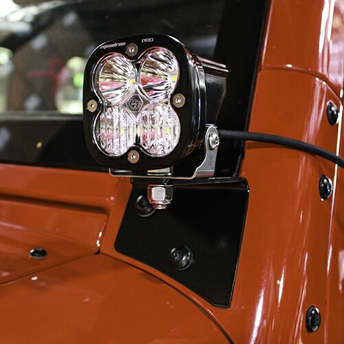 Aピラーマウント LED ライト キット ジープ JKラングラー 2007-2018年 Squadron Pro スポットライト その他照射パターンレンズ付き BajaDesigns 正規品