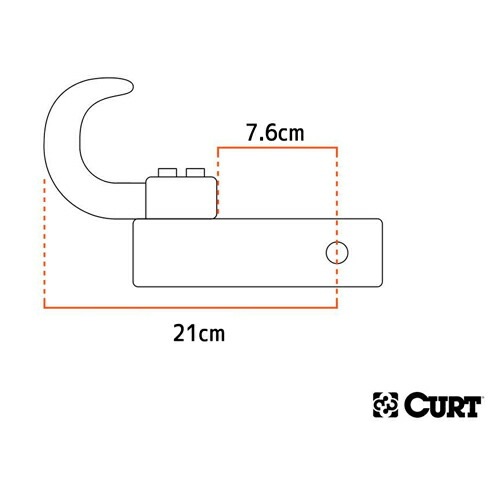 CURT 正規品 2インチ角 ヒッチメンバー用 トゥフックマウント メーカー保証付 【レビューでヒッチピンプレゼント】