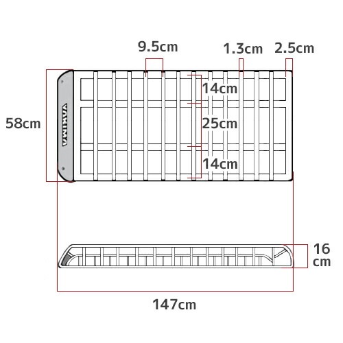 ルーフラック ルーフバスケット スキニーウォーリアー 58cm x 147cm x 16.5cm YAKIMA ヤキマ 正規品