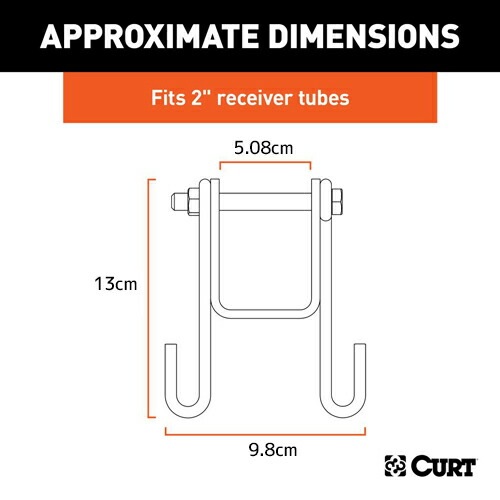 トレーラーセーフティ チェーンホルダーブラケット 2インチ用 2インチ角 CURT 正規品
