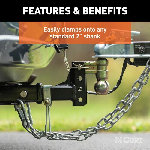 トレーラーセーフティ チェーンホルダーブラケット 2インチ用 2インチ角 CURT 正規品