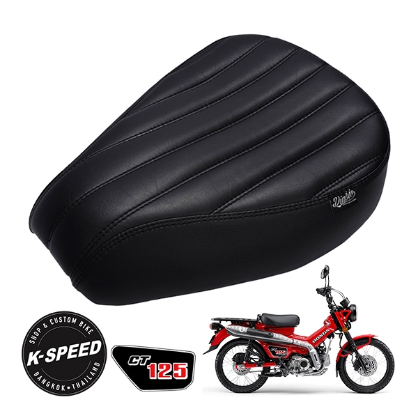 【K-SPEED製】 ホンダ ハンターカブ CT125 JA55 JA65 Diablo 交換用シート ブラック ストレートストライプステッチ K-SPEED-CT01　　　