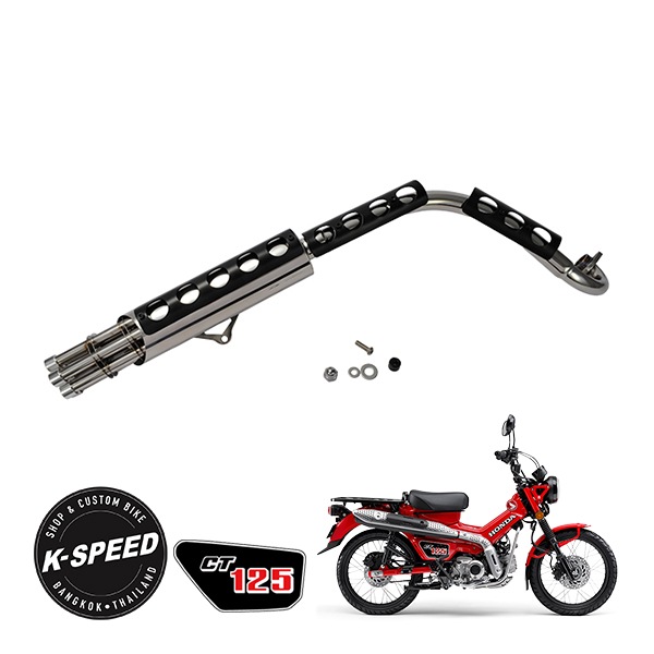【K-SPEED製】 ホンダ Diablo ハンターカブ CT125 JA55 JA65 ガトリングマフラー ガンエクゾーストフルシステム コンバットスタイル　|HONDA |JPN BRAND