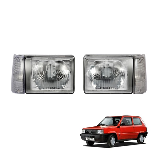 【TYC 正規品】 フィアット パンダ FIAT PANDA 141型 ヘッドランプ 左ハンドル仕様 ヘッドライト クリア ホワイトコーナー H4E変換アダプター付 純正タイプ 左右セット 20-6083-A5-2B 20-6084-A5-2B