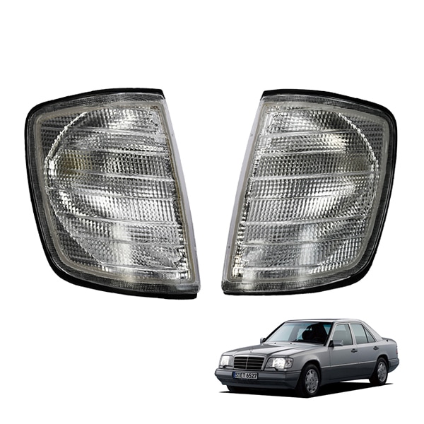 【DEPO 正規品】 メルセデスベンツ Eクラス W124 S124 A124 C124 ホワイト クリアレンズ ウィンカー フロント コーナーランプ 左右セット