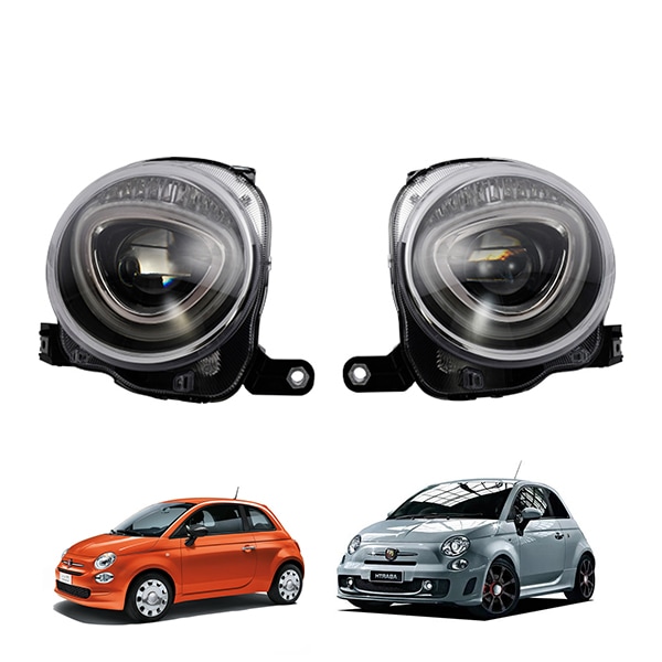 【DEPO 正規品】 フィアット FIAT 500 312系 後期 チンクエチェント アバルト ABARTH 500 595 695 ヘッドライト ヘッドランプ ハロゲン 左右セット 日本光軸 左側走行用 純正タイプ 661-1179LMRDEM7 661-1179RMRDEM7