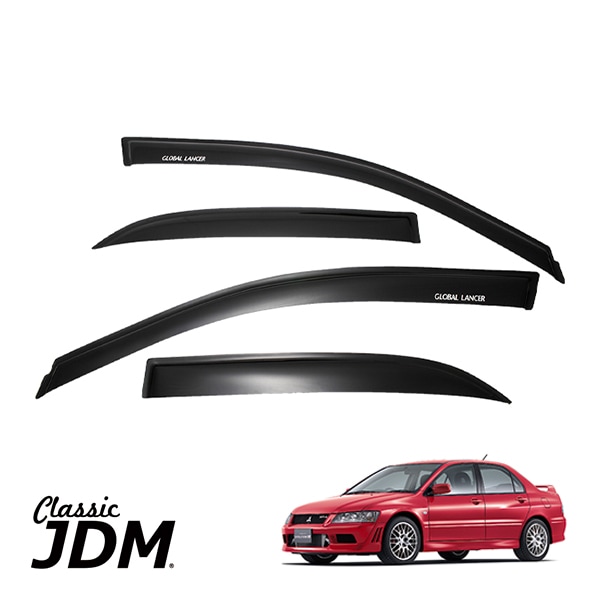 JDMクラシック正規品 三菱 ランサーエボリューション 7 8 9 ランエボ EVO7 EVO8 EVO9 ドアバイザー スモーク サイドバイザー 4点セット
