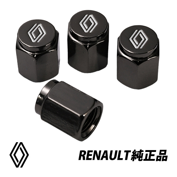 ルノー 純正 カングーKANGOO グランカングー トゥインゴ AHH4 TWINGO キャプチャー アルカナ メガーヌ マーク付き クロームメッキ タイヤエアバルブキャップ4個セット 1台分 APPU2-D0311-ZZ