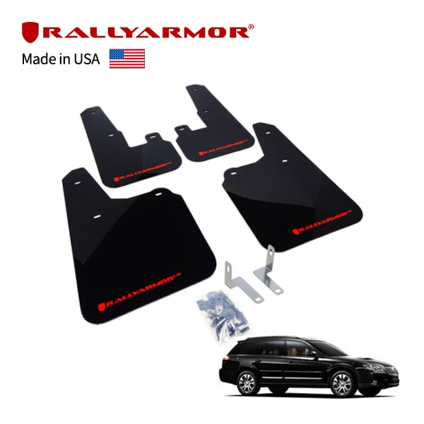 【RallyArmor 正規品】マッドフラップ 泥除け マッドガード フロント リア 1台分 4枚セット ポリウレタン製 ブラック RallyArmorロゴ入 09-14y(平成21年5月~平成26年10月) スバル レガシィアウトバック BR系 ラリーアーマー
