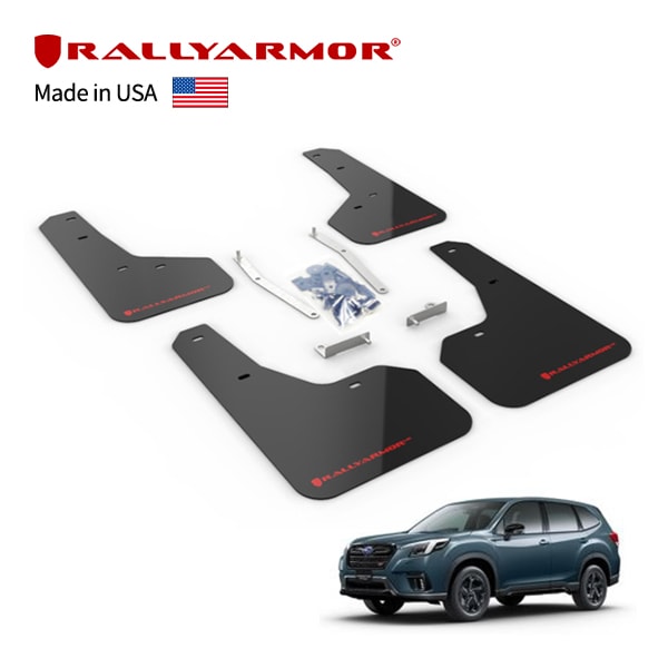 【RallyArmor 正規品】マッドフラップ 泥除け マッドガード フロント リア 1台分 4枚セット ポリウレタン製 ブラック RallyArmorロゴ入 18y-(平成30年7月) スバル フォレスター SK系 ラリーアーマー