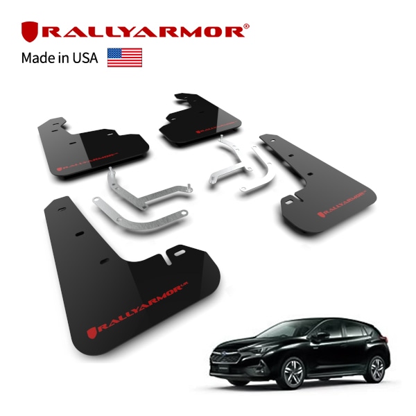 【RallyArmor 正規品】マッドフラップ 泥除け マッドガード フロント リア 1台分 4枚セット ポリウレタン製 ブラック RallyArmorロゴ入 23y-(令和5年～現行) スバル インプレッサ GU系 ラリーアーマー　