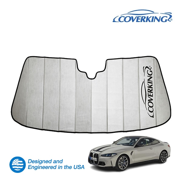 【CoverKing 正規品】 専用設計 サンシェード 吸盤不要 折りたたみ式 グレー 収納袋付き 21y-(令和3年1月～現行) BMW M4 G82 G83 カバーキング　