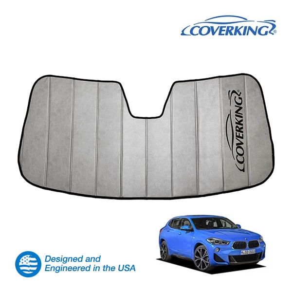 【CoverKing 正規品】 専用設計 サンシェード 吸盤不要 折りたたみ式 グレー 収納袋付き 18-24y(平成30年4月～令和6年1月) BMW X2 F39 カバーキング　