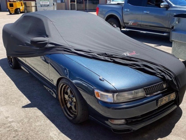 【FITMINT 正規品】 インドアカーカバー 屋内用ボディカバー ブラック トヨタ 5,6代目 チェイサー JZX90 100 92-01y (平成4年10月〜平成13年10月) 車種別専用設計|T