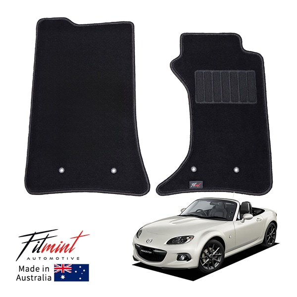 【FITMINT 正規品】 フロアマット フロント2枚セット ブラック マツダ 2代目 ロードスター NC 05-15y (平成17年8月~平成27年4月) 車種別専用設計