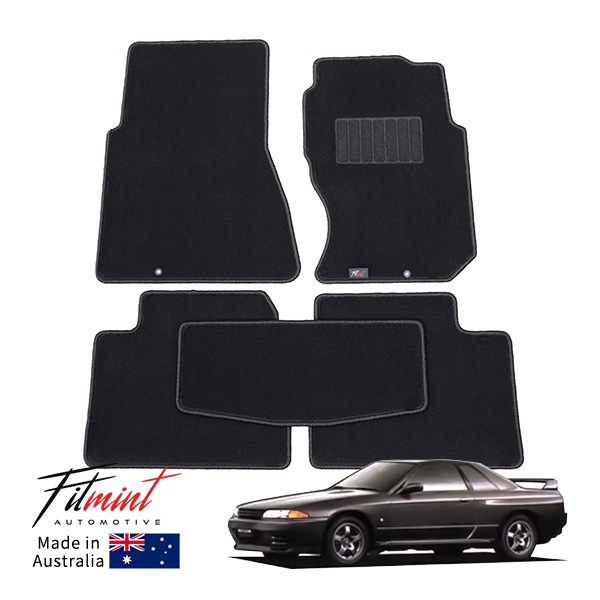 【FITMINT 正規品】 フロアマット カーペットマット ブラック 日産 4代目 スカイライン GT-R GTR GTS GTST 4WD R32 89-94y (平成元年8月～平成6年11月) 車種別専用設計　