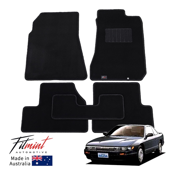 【FITMINT 正規品】 日産 シルビア S13 K's Q's J's 180SX タイプX タイプR タイプG タイプS フロアマット 高級 カーペットマット ブラック 前後5枚セット