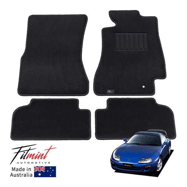 【FITMINT 正規品】トヨタ スープラ JZA80 ツインターボ SZ RZ-S フロアマット カーペットマット ブラック 前後セット