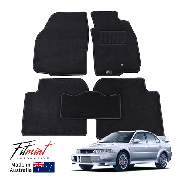 【FITMINT 正規品】三菱 ランサーエボリューション IV V VII ランエボ 4 5 6 CN9A CP9A フロアマット カーペットマット ブラック 前後セット