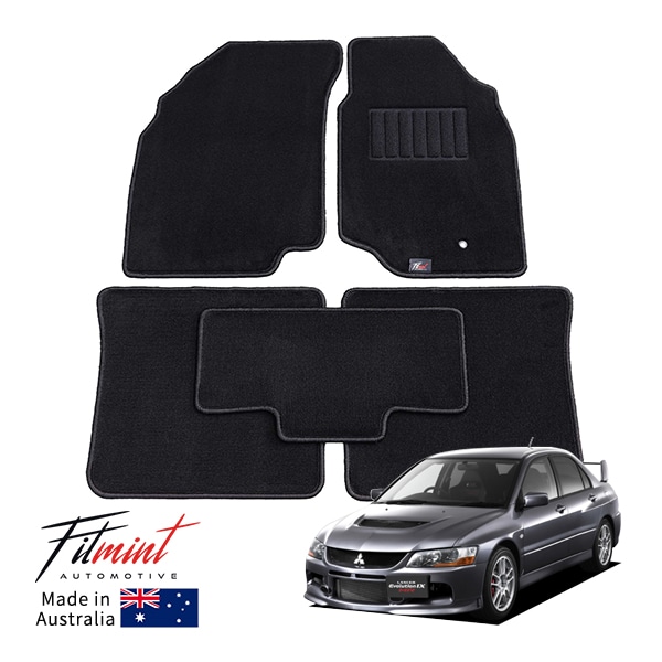 【FITMINT 正規品】三菱 ランサーエボリューション VII VIII IX ランエボ 7 8 9 CT系 GSR フロアマット カーペットマット ブラック 前後セット