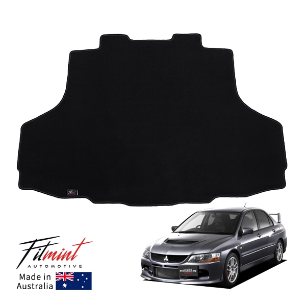【FITMINT 正規品】三菱 ランサーエボリューション ランエボ 7 8 9 CT系 2.0 GSR 4WD ラゲッジマット トランクマット ブラック 前後セット