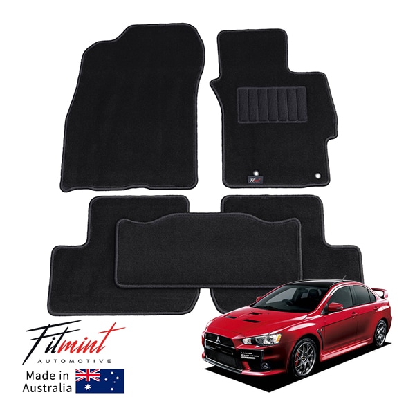 【FITMINT 正規品】 フロアマット カーペットマット ブラック 三菱  ランサーエボリューション ランエボ X MT車 CZ4A 07-16y (平成19年10月～平成28年3月) 車種別専用設計　