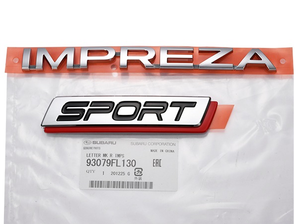 スバル 純正 リアエンブレム インプレッサ GT GK IMPRESSA SPORTレター