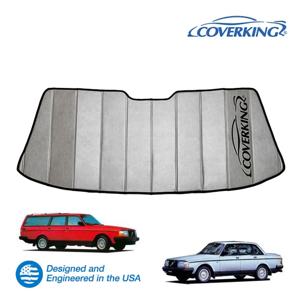 【CoverKing 正規品】 専用設計 サンシェード 吸盤不要 折りたたみ式 グレー 収納袋付き 89-93y(平成1年10月～平成5年10月)  ボルボ 240 AB カバーキング　