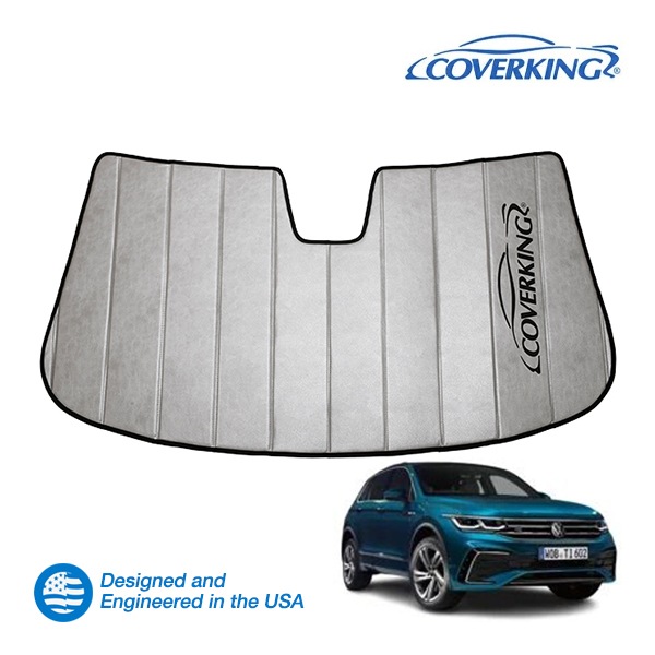 【CoverKing 正規品】 専用設計 サンシェード 吸盤不要 折りたたみ式 グレー 収納袋付き 17y-(平成29年1月～現行) フォルクスワーゲン ティグアン 5N カバーキング　
