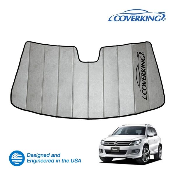 【CoverKing 正規品】 専用設計 サンシェード 吸盤不要 折りたたみ式 グレー 収納袋付き 08-17y(平成20年9月～平成29年1月) フォルクスワーゲン ティグアン 5N カバーキング　
