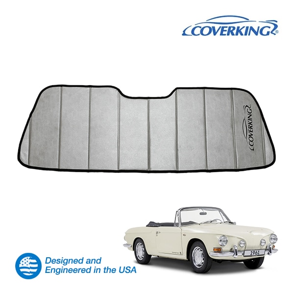 【CoverKing 正規品】 専用設計 サンシェード 吸盤不要 折りたたみ式 グレー 収納袋付き 55-75y(昭和30年～昭和50年) フォルクスワーゲン カルマンギア カバーキング　