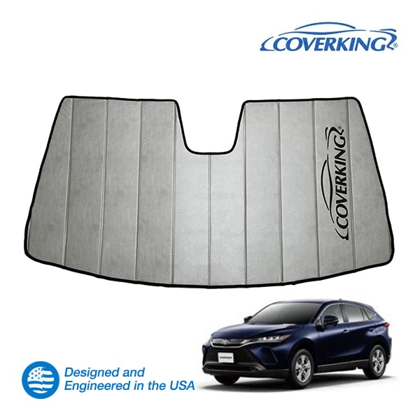 【CoverKing 正規品】 専用設計 サンシェード 吸盤不要 折りたたみ式 グレー 収納袋付き 20y-(令和2年6月～現行) トヨタ ハリアー 80系 カバーキング　